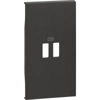 Лицев панел за USB розетка тип 2xA/2xC/A+C 2 мод. цвят Черен Living Now Bticino