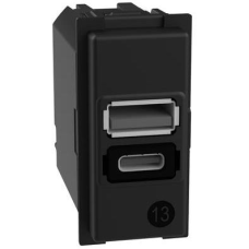 Розетка 2xUSB за зареждане тип A+C 3A 15W 1 мод. Living Now Bticino