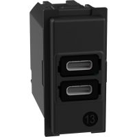 Розетка 2xUSB за зареждане тип C+C 3A 15W 1 мод. Living Now Bticino