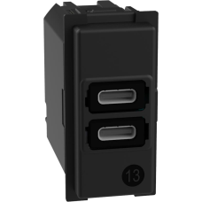 Розетка 2xUSB за зареждане тип C+C 3A 15W 1 мод. Living Now Bticino