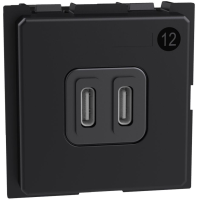Розетка 2xUSB за зареждане тип C+C 3A 30W 2 мод. Living Now Bticino