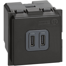 Розетка 2xUSB за зареждане тип C 3A 15W 2 мод. Living Now Bticino