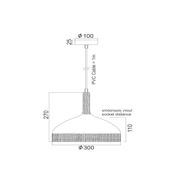Пендел COTTAGE KS182630RR Aca Lighting 1xE27